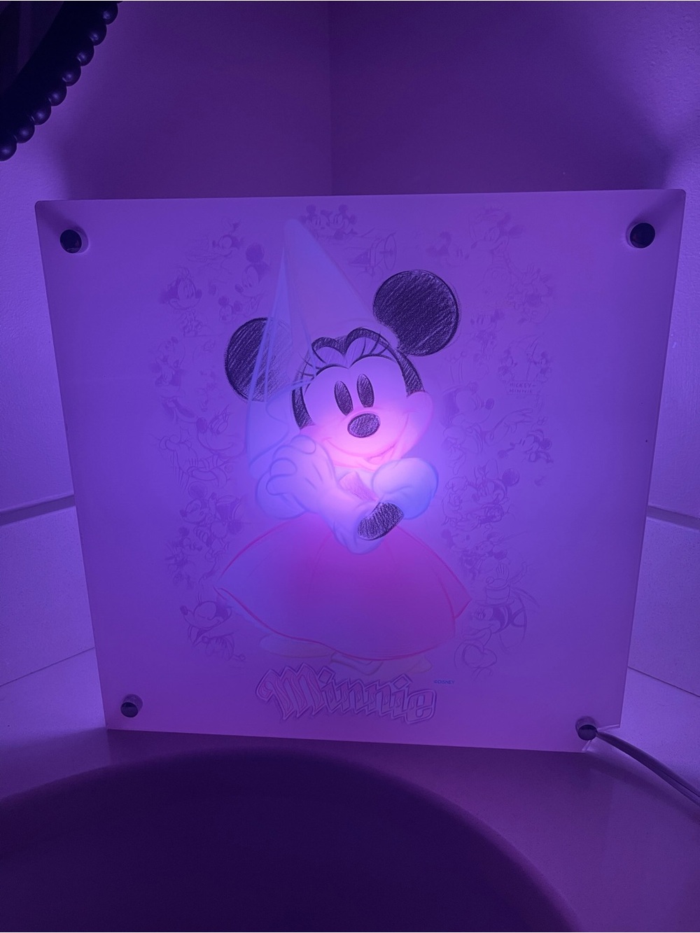 Minnie Mouse Princess Square Decorative Lamp Disney Store Studio Collection 11”